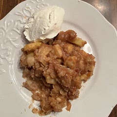 We had to use red delicious apples and they weren't very firm so we cut the cook time down to an hour and a half. It was really good! We served it with cool whip and the kids and my neighbor loved it.