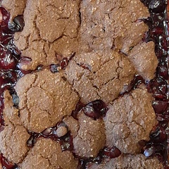 A great way to use up a good amount of cherries. Not overly sweet, and even my sister, who doesn't like chocolate, enjoyed this! I used raw cacao powder in place of cocoa.