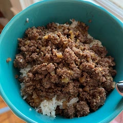 Added riced cauliflower to ground beef to add a serving of veggies.
