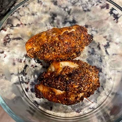 I was out of onion powder so I subbed minced onion. I also took the idea of doubling the spices and then added cayenne. Amazing with the right amount of heat.