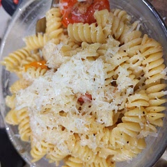 Left out the basil because I forgot to buy some and it would have benefitted from that freshness, but otherwise quite good and super quick and easy