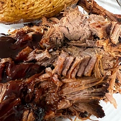 This was fantastic! I did not add the liquid smoke flavoring and I used black raspberry jam instead.  Great flavor and very tender!