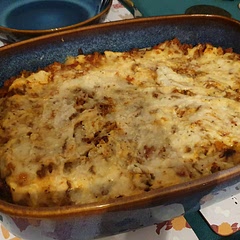 It came out good,  I substituted chorizo for the bacon bits as I didn't have any at the time.  I would say that it needs generous seasoning,  but other than that it came out well,  would make again.  We had enough for 3 meals for 2 people.