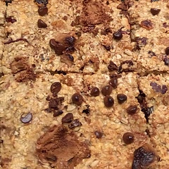 I burnt the chocolate but never mind.  I added honey and dried fruit too.