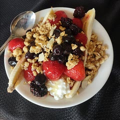 I've had this twice now once with honey once without didn't even bother with the jam. Great breakfast can feel full without feeling bloated.