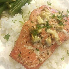 Make sure to use salted butter and Atlantic salmon. I used Sockeye and the flavor was too strong. will wrap in foil next time to cook.