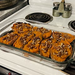 Super duper good! It however took way longer than 45 minutes for the sweet potatoes to harden for me.