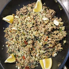 Made it without olives and added more feta. Very yummy!