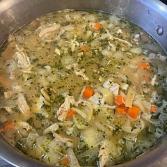 I did not have celery, but still really good. The recipe does not have thyme Iisted as an ingredient but the recipe mentions thyme. I guessed and put a teaspoon.