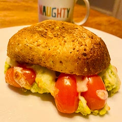 Made this for breakfast…. Felt so naughty but tasted so good… I added salt and chilli flakes.. I also used grated mozzerella and cooked in the air fryer