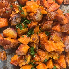 I used kumara (sweet potato) instead of white,  and I made a bit more sauce so it wasn’t crunchy but it was delicious. Everyone loved it.