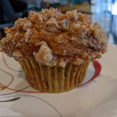 These turned out extremely good. Really easy, just need to have bananas and pumpkin puree on hand. The divided baking time did seem to give the muffins a really good shape on top
