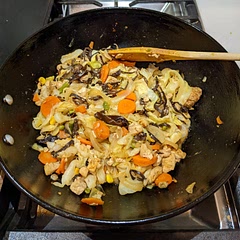 4/5⭐ Pretty good. Used regular tofu (more liquidy) so added a cornstarch water mixture to make it less wet. Added a spoonful of sugar + salt to taste.