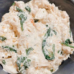 I’d recommend adding more spinach (to your liking) & 1/2 cup more Bone Broth if you don’t like the dryness of the chicken breast.