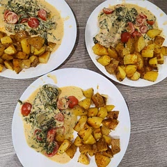 Added some jacket roasted potatoes to it, my Family loved it all. Thank you, will surely do it again ! :)