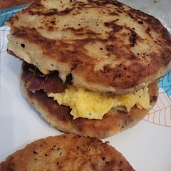 Used it as the bun for my bacon, egg, and cheese. Soo good! one was enough.