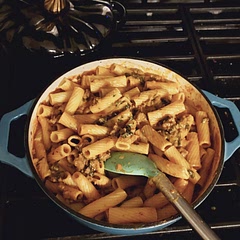 Wonderful meal, followed another comment and switched the water with 1/3 cup of chicken stock and some heavy whipping cream. More depth of flavor and pairs great with the pumpkin