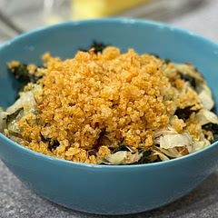 This was incredible. I baked my veggies for a bit longer than instructed here. Quinoa as well. Absolutely worth it and use the chili oil. Lots of dishes but I’m telling you WORTH IT.