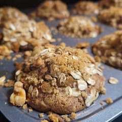 Added oats and brown sugar to the top and did half brown half white sugar while making the batter and nutmeg along with the cinnamon