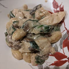 This was nice. The mushrooms had a strong impact on the flavor, so a little more like stroganoff than I expected, but simple and pleasing. It would probably be a good idea to add peas or green beans.