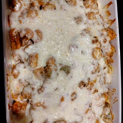 My baby sisters said it was really tasty. Not sure why but they are it with sour cream? Really yummy, especially with that sauce!! It fed 6 people easy...but I don't know how much of the pasta I cooked to be honest.