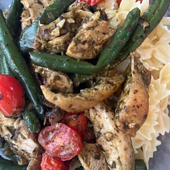I added a pasta to it, definitely need to blanch the green beans. Tastes delicious!
