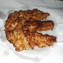 Came out amazing! Alot tastier than the way I was doing it before when I was purely winging it. Really crisp and really delicious, highly recommend as a simple breading for your chicken. Going to be using this method for tenders from now on :3