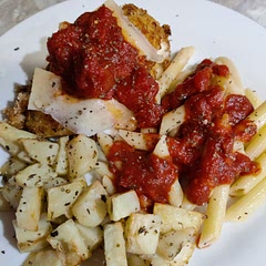 Used mayo and Renee's Caesar dressing instead of egg whites. Used grana padano instead of mozzarella. Delicious!!
