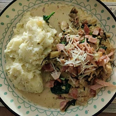 Turned out a little too watery and would add more mustard and herbs next time. Served with mashed potato but could do with an additional veg such as broccoli