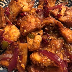 This was SO delicious! I used Tapioca starch instead of potato, which made these babies even stickier, but it still worked. I will probably try wheat starch in the future.