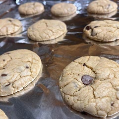 I made them right after making the dough, I had to cook for 15 minutes to get them less doughy.