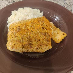 A decent amount of salt on the fillet was excellent with the combination of the butter, OJ, and white wine in the sauce.  Must try.