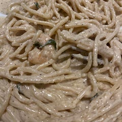 I mixed with spaghetti as I wanted it to be more filling. Was lovely but it tasted too much of the Chardonnay so will reduce amount next time