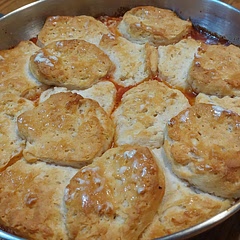 Good but biscuits didn't cook all the way through