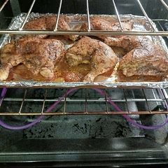Super juicy! I basted with pan juices a couple of times.