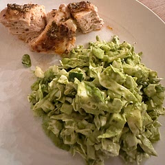 decent amount of chopping, but the dressing absolutely makes this salad amazing. interesting choice for the base, but still good and very filling. you definitely don’t need to eat chips with it, we ate it as a side dish wish turkey.