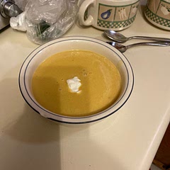 I think the squash really makes a difference. This one didn’t have a lot of flavor to it, but it did still taste good! I did add some pepper and a bit of salt.