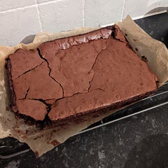 2/3 of the recipe fit in the smaller tin.