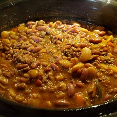 Sometimes I just do stove top and reduce beans a bit or in crockpot.  Can also add 4 ground chili peppers and/ or 4 hot cherry peppers with seeds
