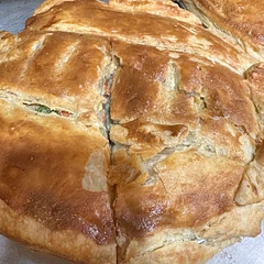 yum! would add more seasonings next time along with the herbs, but was so good esp with the flaky phyllo dough!