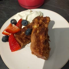 OMG amazing. To avoid making this sloppy or soggy just put brioche into egg mixture and turn to cover each side but do not stop turning until each side is covered. If you leave in the egg mixture or pre prep slices you will end up with soggy sloppy bread slices.