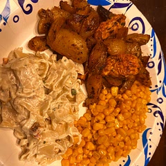 I changed the marinade to a garlic & herb. I doubled the potatoes because my boyfriend requested lots of them. We have plenty of leftovers and even extra chicken we left marinaded to cook tomorrow night on the grill. We both loved this recipe and I have never cooked before. Made some parmesan pasta salad and corn to go with it. Would highly recommend this!