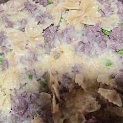 Didn't have any sausage so I'm improvised with ground venison and extra seasonings.  Easy and very filling.