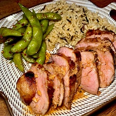 Instead of baking in the oven, sous vide the pork at 135 degrees for 2h, then seared all sides with a drizzle of sesame oil. It was great!! My husband loved the sauce.