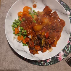 We cooked in iron caserol dish then trasfered to oven.
