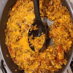 Already started digging in but tastes so good! We cut the amount of cayenne but kept everything else. Probably put extra garlic than what it called for. Measure with your ❤️