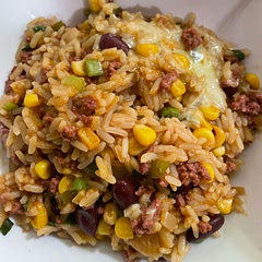 Need bit more spice. Follow your heart. Need more water and more time. Next time I’ll just parboil the rice separately and mix in.