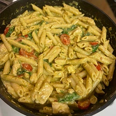 Loved this! I used fresh plum tomatoes and spinach and wow! This was a hit and will definitely be making again