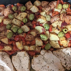 Cooked for slightly longer than the recipe said. Was really tasty and easy too! I forgot to buy feta which was a shame as I think it would work well! Maybe next time....