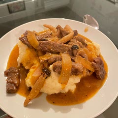 Added some steak I browned up. Really good!